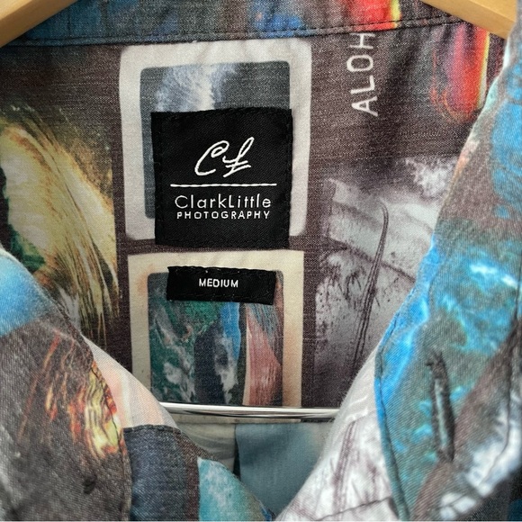 Aloha Shirt: Shore-break Men’s Size Medium Clark Little Photography - Picture 4 of 5